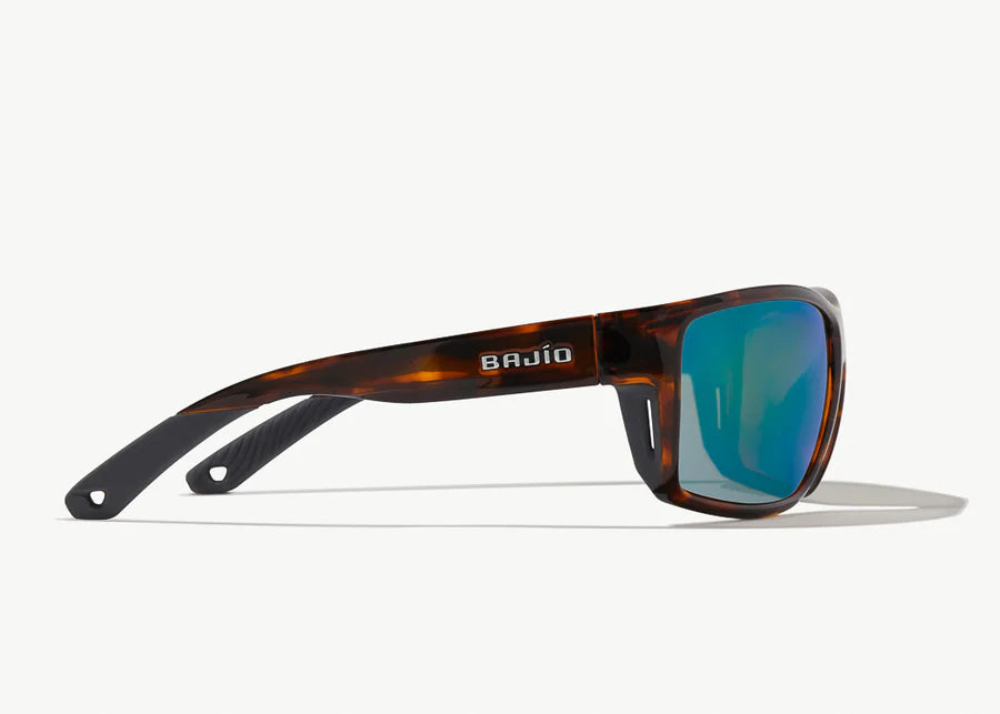 Bajio Sunglasses Bales Beach Brown Tortoise Gloss Green Mirror Polycarbonate Lens