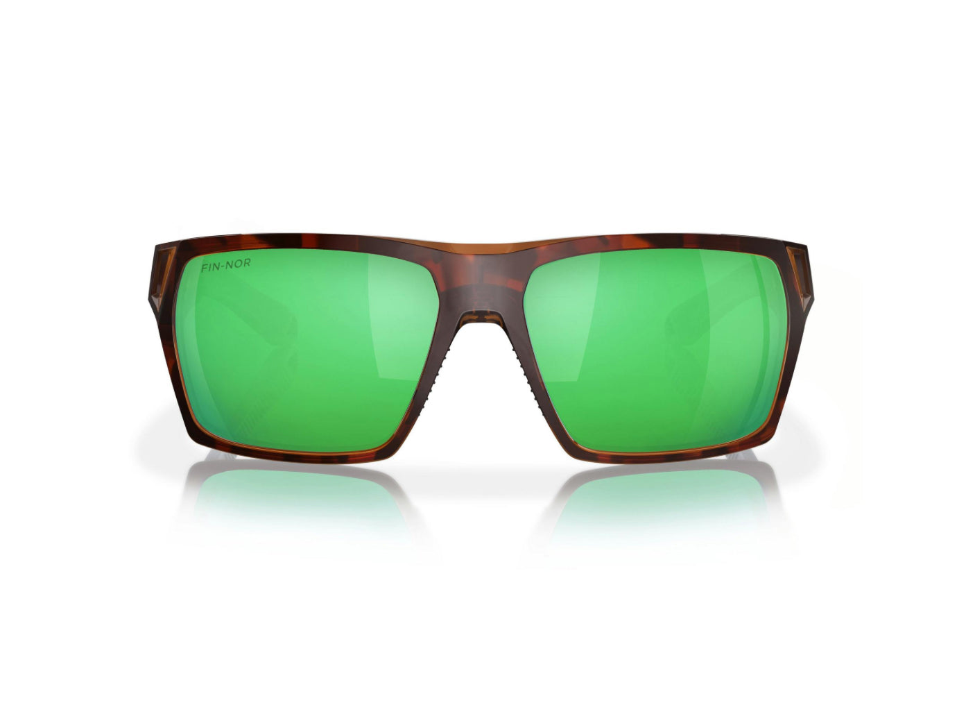 Fin-Nor Browns Bay Matte Sienna Tortoise Green Mirror Glass Lens