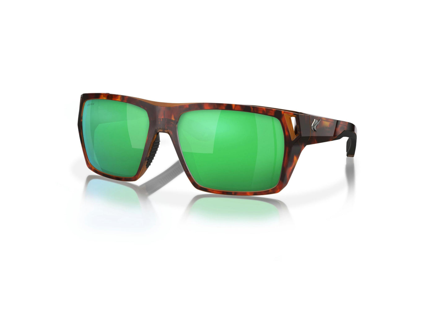 Fin-Nor Browns Bay Matte Sienna Tortoise Green Mirror Glass Lens