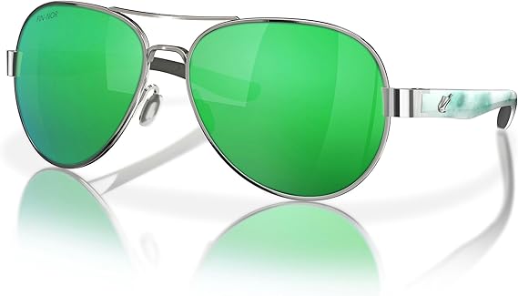 Fin-Nor Sunglasses Spring Tide Silver / Seafoam Green Mirror Polarized Poly Lens