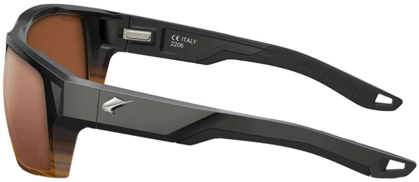 Fin-Nor Hells Bay Matte Black / Oak Copper Glass Polarized Lens