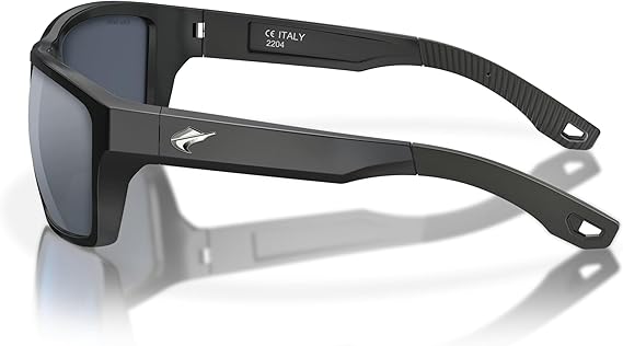 Fin-Nor Sunglasses Sportfisher Matte Black Silver Mirror Glass Polarized Lens