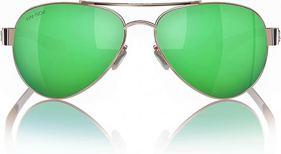 Fin-Nor Sunglasses Surf Candy Rose Gold-Amber / Green Mirror Polarized Poly Lens