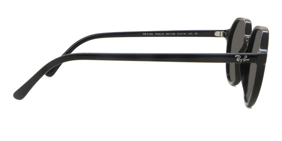 Ray-Ban Thalia RB2195 901/58 Polished Black G-15 Green Polarized Lens