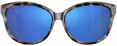 Fin-Nor Sunglasses Tillies Bank Flats Pool Tort Blue Mirror Polarized Poly Lens
