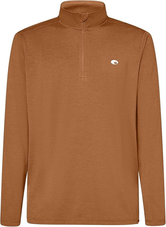 Costa Men's Voyager Quarter-Zip Pullover Rust Heather