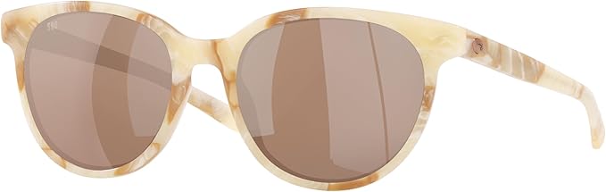 Costa Del Mar Isla Shiny Seashell / Copper Silver Mirror Polarized Glass Lens