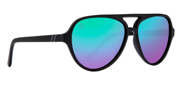 Blenders Sunglasses: Skyway / Magic Roy Black with Polarized Blue Rainbow Gradient Lens