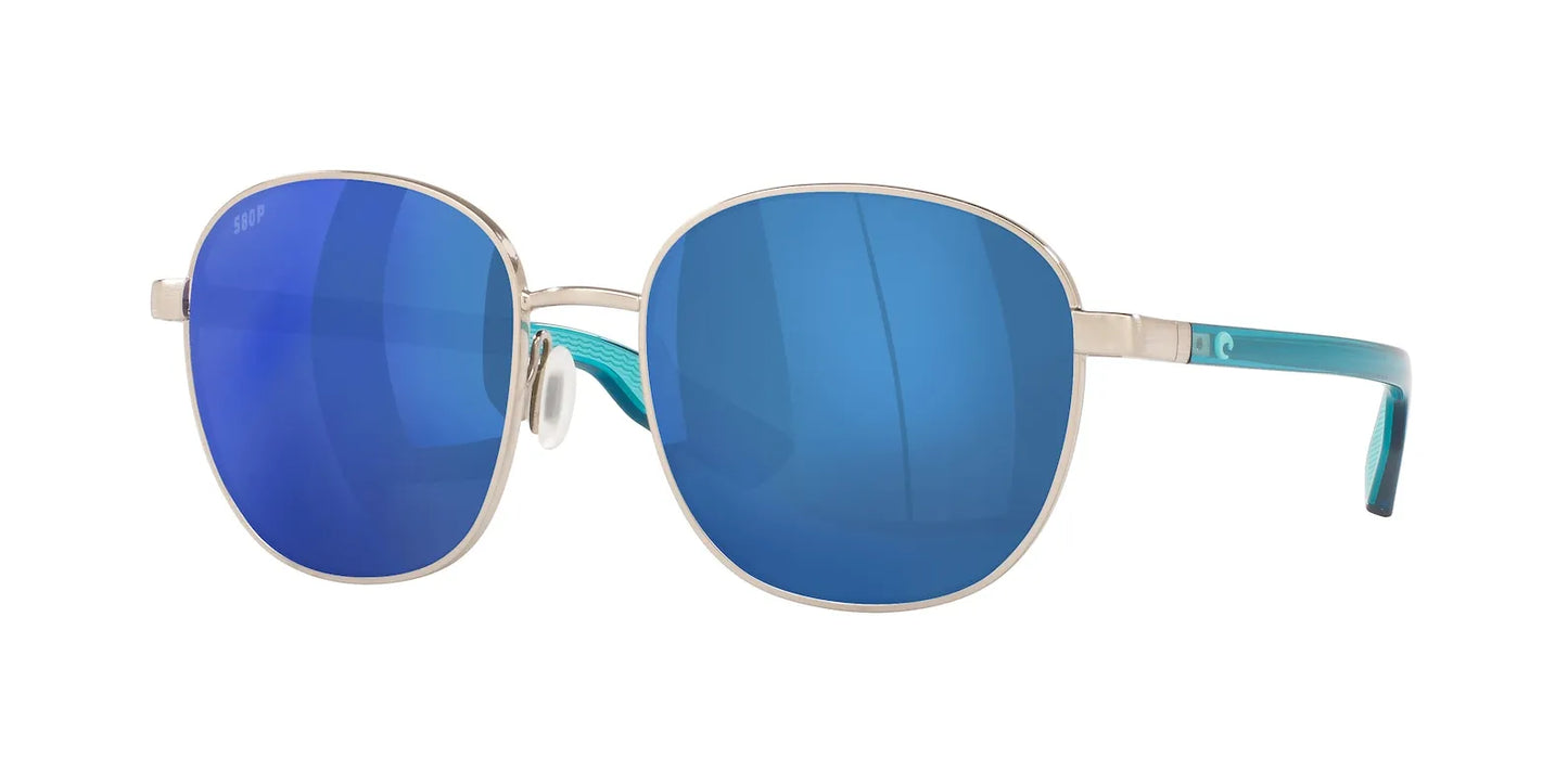 Costa Del Mar Egret Brushed Silver  / Blue Mirror Poly Polarized Lens