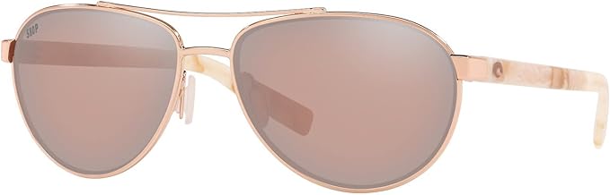 Costa Del Mar Fernandina Rose Gold / Copper Silver Mirror Polarized Poly Lens