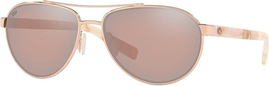 Costa Del Mar Fernandina Rose Gold / Copper Silver Mirror Polarized Poly Lens