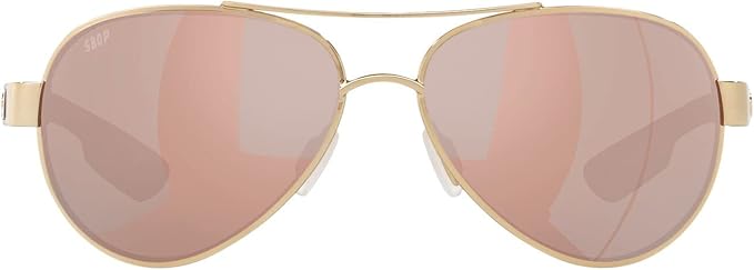 Costa Del Mar Loreto Rose Gold / Copper Silver Mirror Polarized Poly Lens