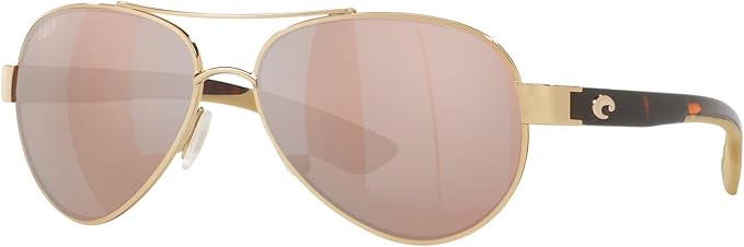 Costa Del Mar Loreto Rose Gold / Copper Silver Mirror Polarized Poly Lens