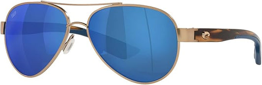 Costa Del Mar Loreto Rose Gold / Blue Mirror Polarized Poly Lens