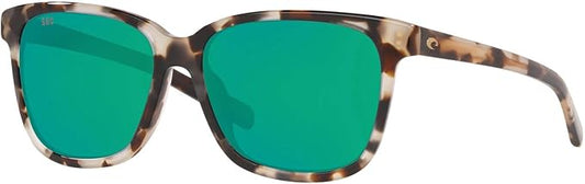 Costa Del Mar May Shiny Cowrie / Green Mirror Polarized Glass Lens