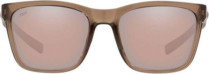 Costa Del Mar Panga Shiny Taupe Crystal / Copper Silver Mirror Polarized Poly Lens