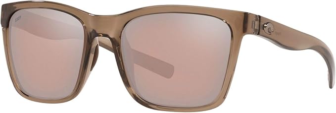 Costa Del Mar Panga Shiny Taupe Crystal / Copper Silver Mirror Polarized Poly Lens