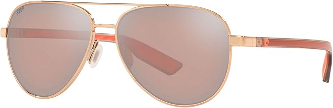 Costa Del Mar Peli Rose Gold / Copper Silver Mirror Polarized Poly Lens